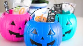 Halloween Pumpkin Jack O Lantern Candy Bucket